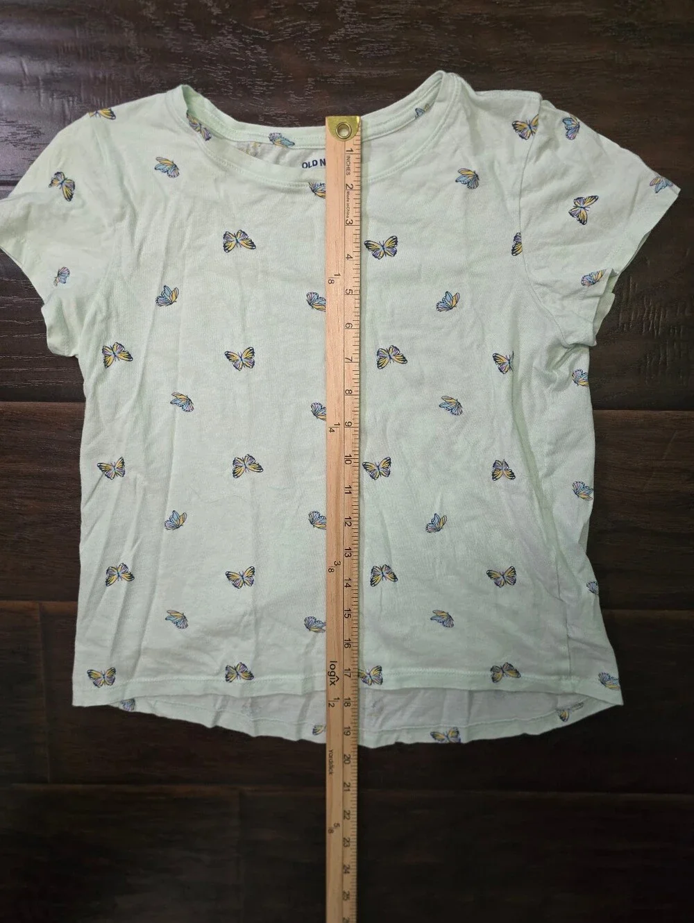 Old Navy Girls Green Butterfly Print Softest Tee Short Sleeve XL